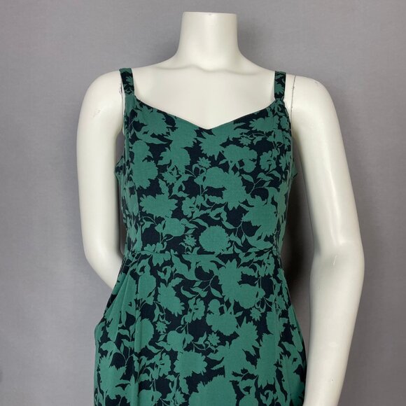 41 Hawthorn Dress Floral Sleeveless Shirred Smocked Back Pockets Size Large - Picture 2 of 11
